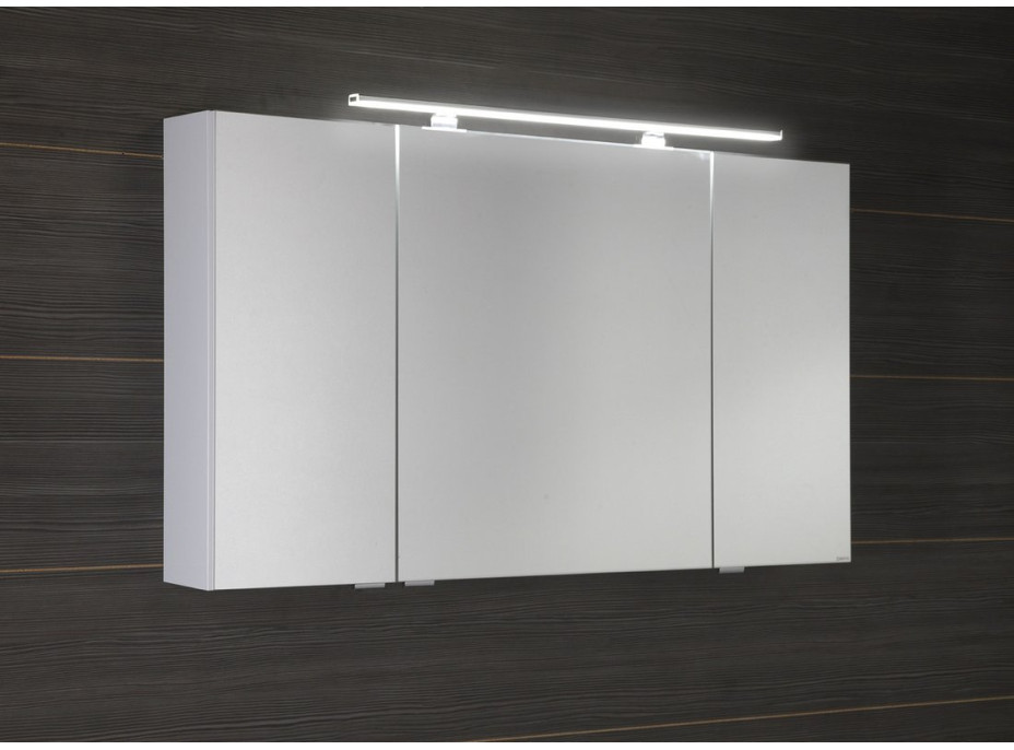 Sapho RIWA galerka s LED osvetlením, 3x dvierka, 121x70x17cm, brest bardini RIW120-0013