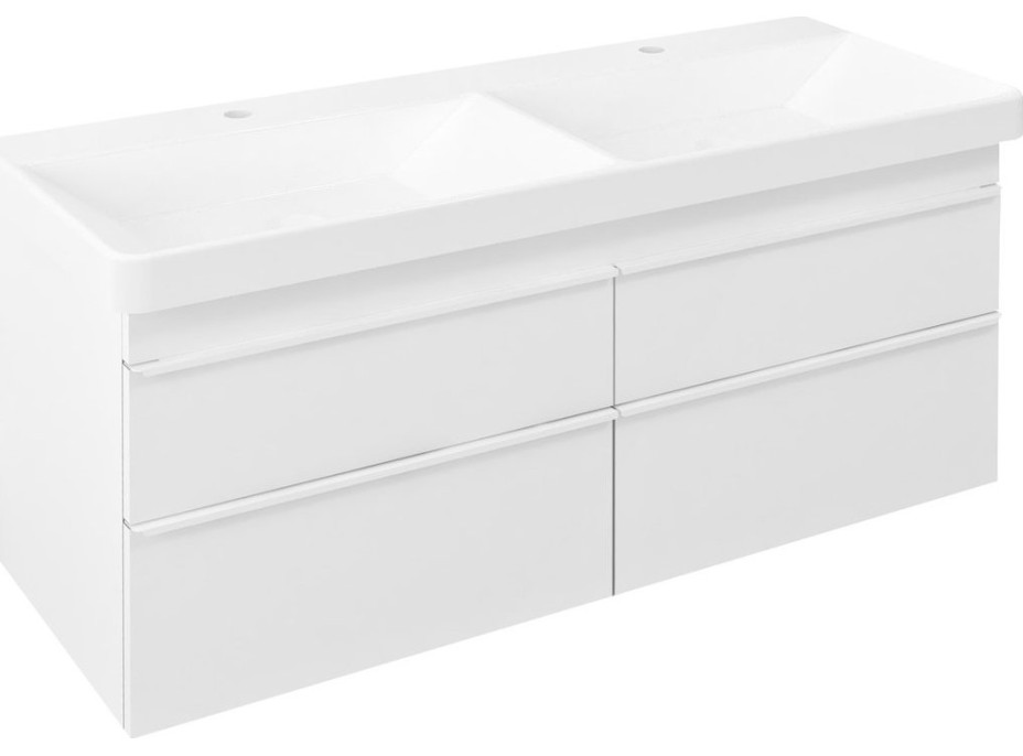 Sapho SITIA dvojumývadlová skrinka 116x50x44, 2cm, 4xzásuvka, biela mat SI120-3131