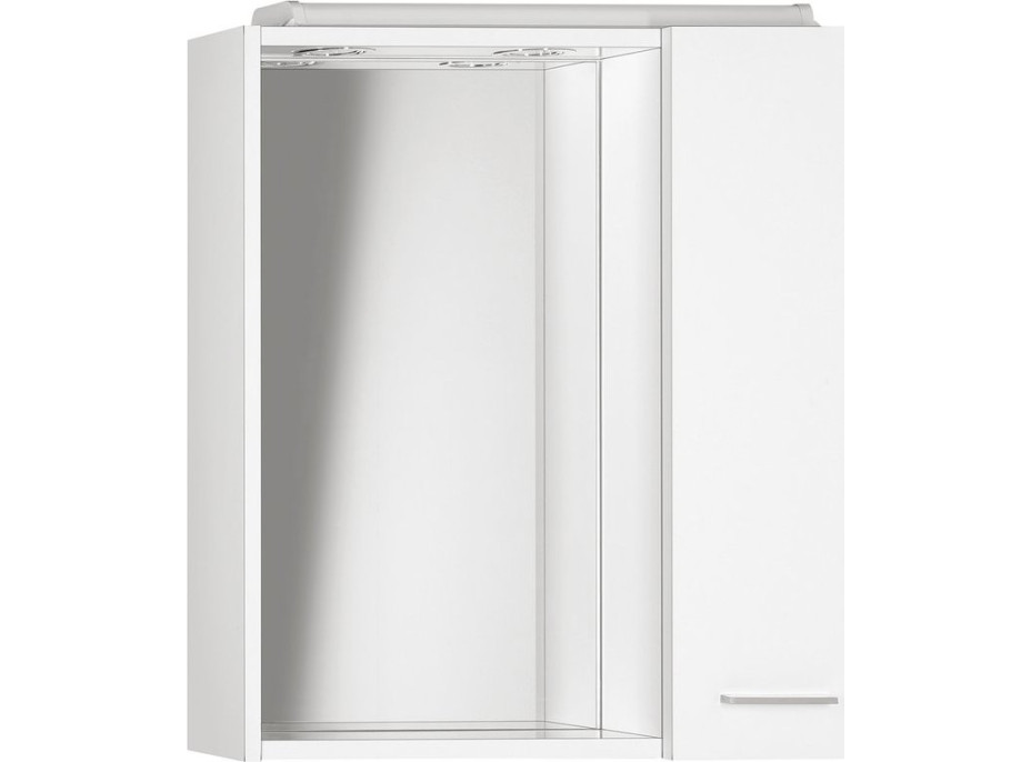 Aqualine ZOJA/KERAMIA FRESH galerka s LED osvetlením, 60x60x14cm, pravá, biela 45022