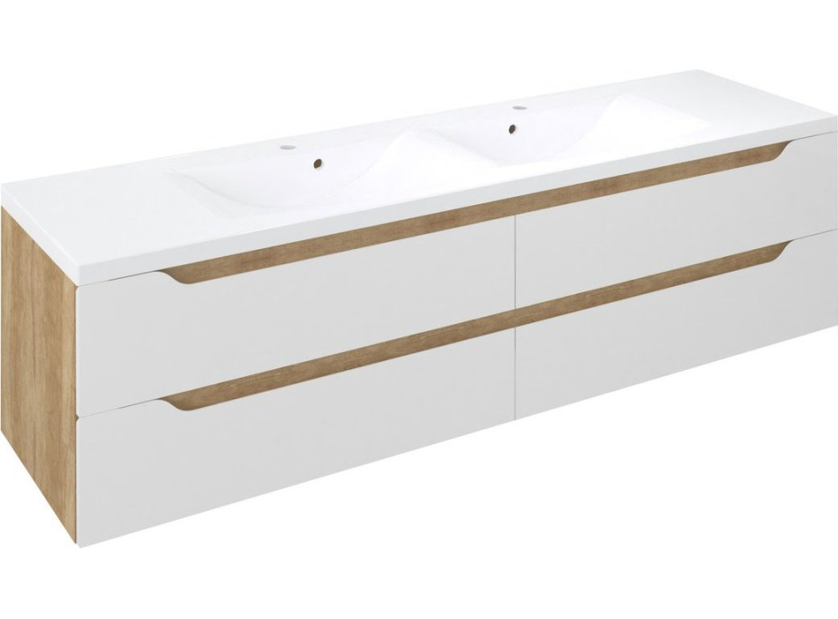 Sapho WAVE dvojumývadlová skrinka 179, 7x50x47, 8cm, biela/dub alabama WA180-3022