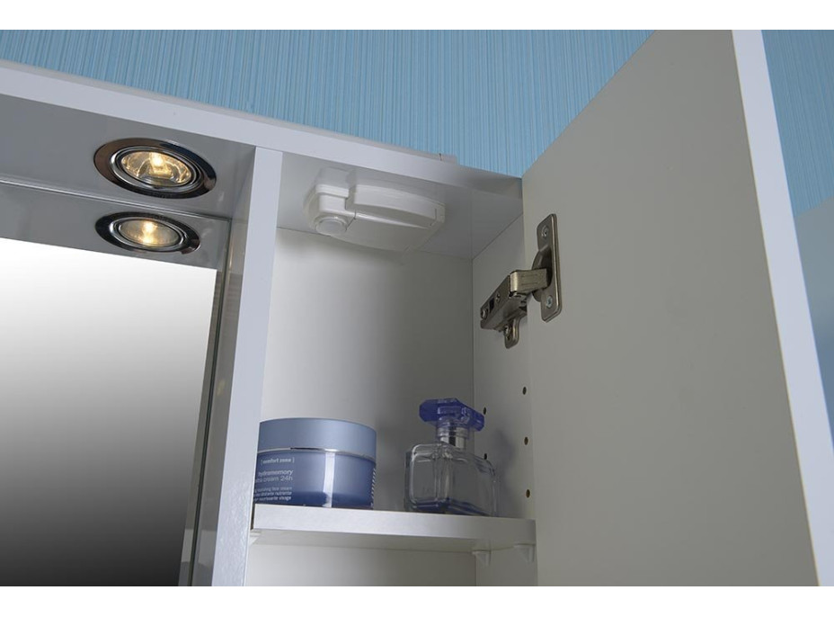 Aqualine ZOJA/KERAMIA FRESH galerka s LED osvetlením, 60x60x14cm, pravá, biela 45022