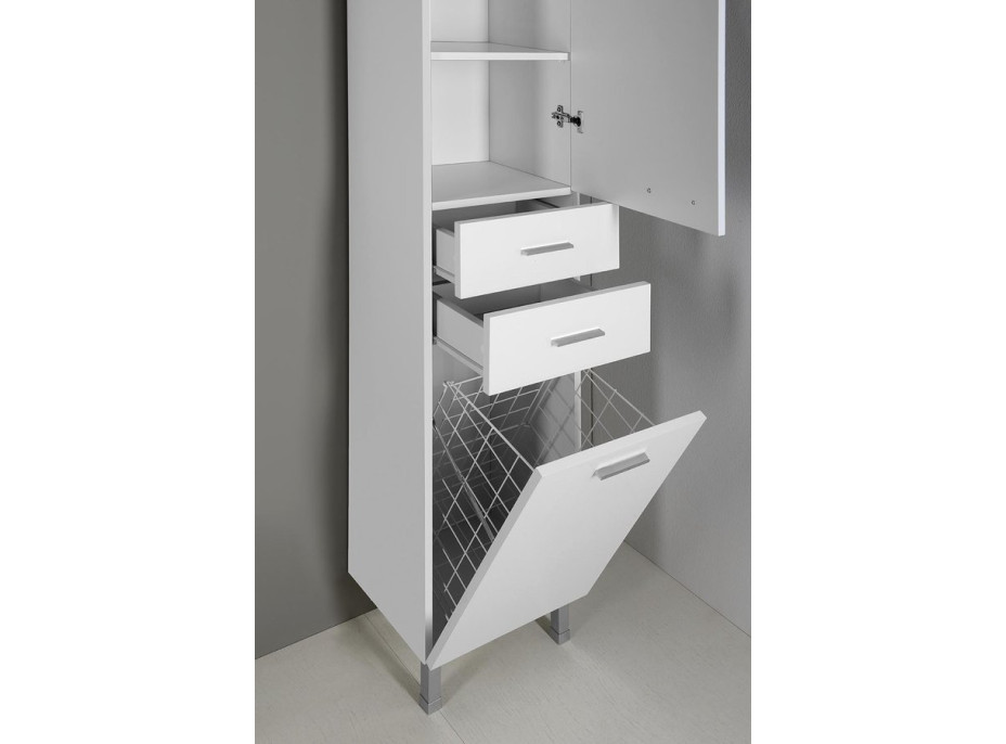 Aqualine ZOJA/KERAMIA FRESH skrinka vysoká s košom 35x184x29cm, biela 51230