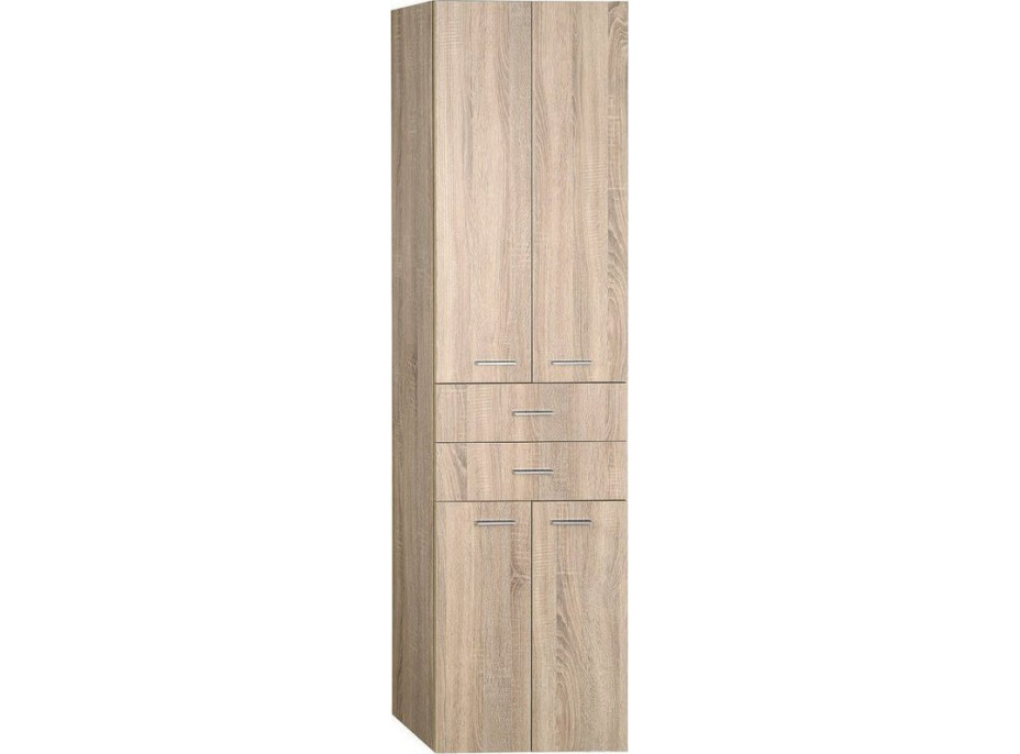 Aqualine ZOJA/KERAMIA FRESH skrinka vysoká so zásuvkami 50x184x29cm, dub platín 51296