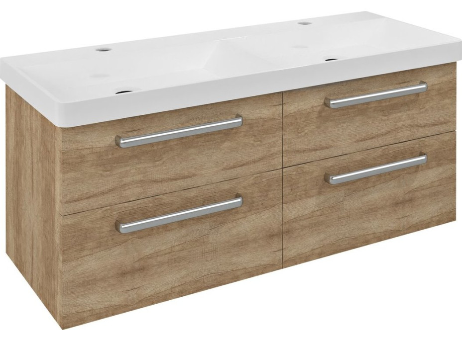 Sapho THEIA dvojumývadlová skrinka 116x50x44, 2cm, 4xzásuvka, dub alabama TH120-2222