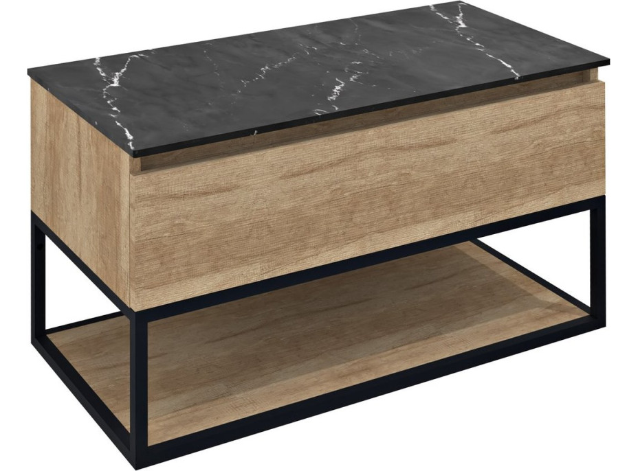 Sapho SKARA umývadlová skrinka 90x50x45cm, čierna mat/dub alabama CG006-2222