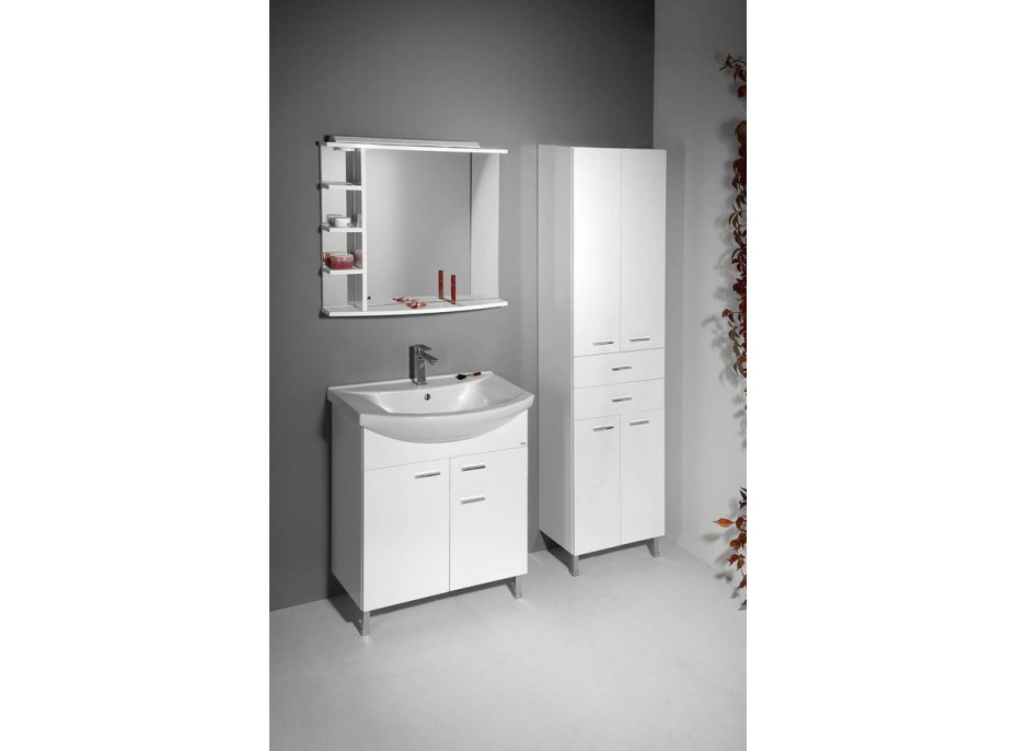 Aqualine ZOJA/KERAMIA FRESH skrinka vysoká so zásuvkami 50x184x29cm, biela 51291