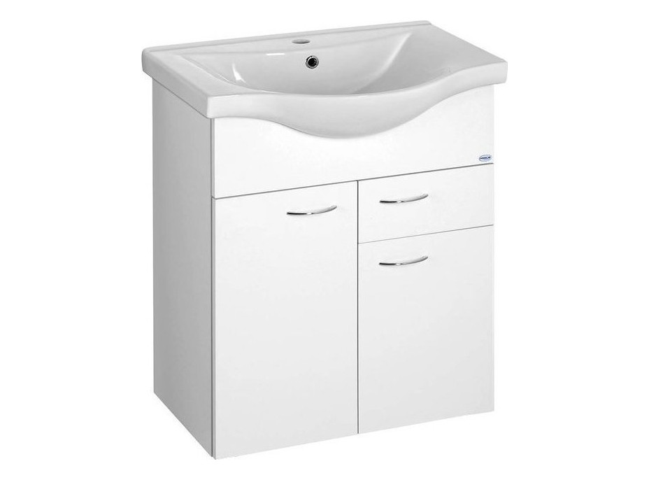 Aqualine KERAMIA FRESH umývadlová skrinka, 1 zásuvka, 60, 6x74x34cm, biela 50064A