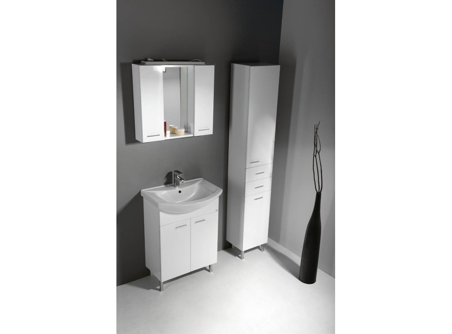 Aqualine ZOJA/KERAMIA FRESH skrinka vysoká s košom 35x184x29cm, biela 51230