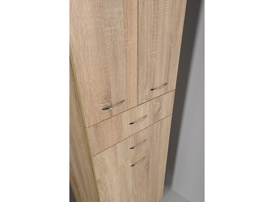 Aqualine ZOJA/KERAMIA FRESH skrinka vysoká s košom 50x184x29cm, dub platin 51295