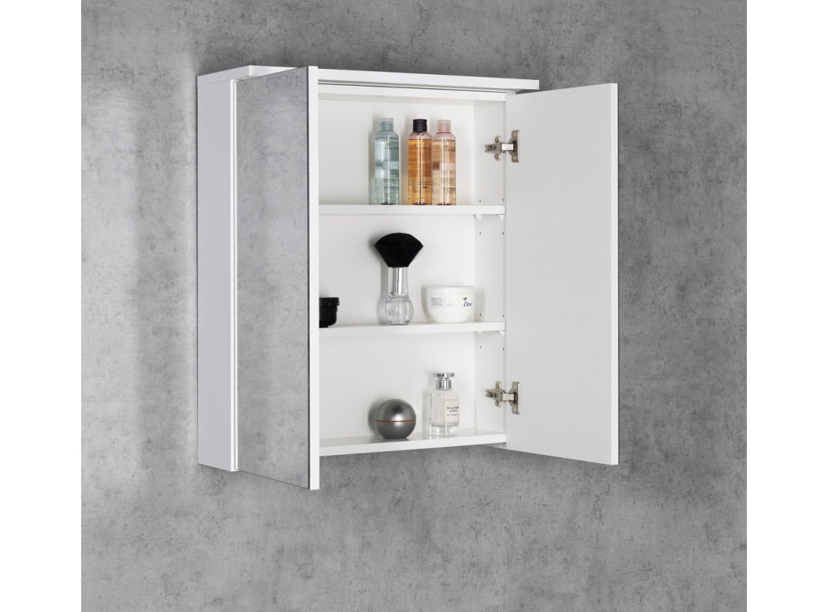 Aqualine KAWA STRIP galerka s LED osvetlením 60x70x22cm, biela WGL60S