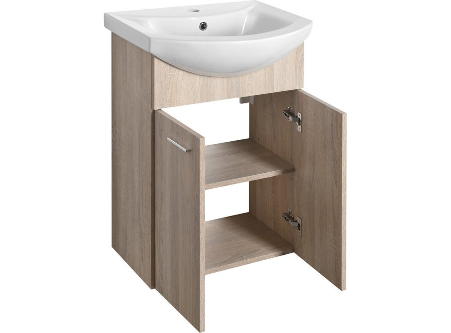Aqualine ZOJA umývadlová skrinka 50, 5x74x30cm, dub platin 51057