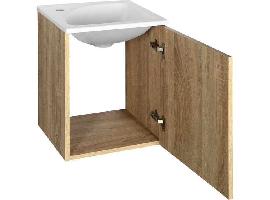 Aqualine ZOJA/KERAMIA FRESH umývadlová skrinka 40x50x32cm, dub platin 51048DP
