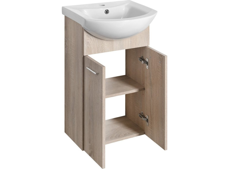 Aqualine ZOJA umývadlová skrinka 41, 5x74x25, 3cm, dub platín 51144