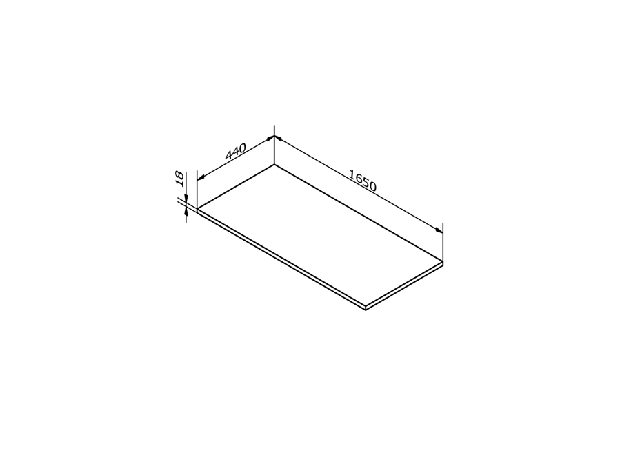 Sapho Doska DTDL 1654x18x440mm, antracit matný DT165-3434