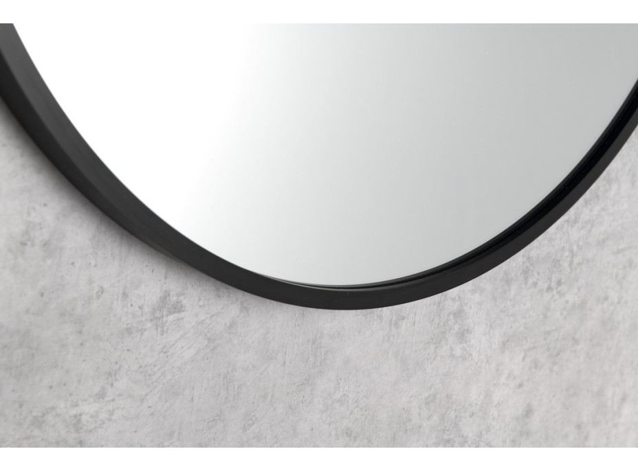 Sapho NOTION SLIM okrúhle zrkadlo v ráme ø 40cm, čierna mat NT400