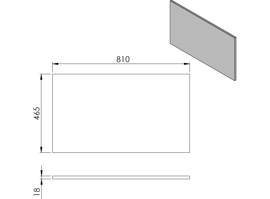 Sapho CIRASA doska DTDL 81x1, 8x46, 5cm, borovica rustik CR081-1616