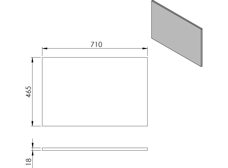 Sapho CIRASA doska DTDL 71x1,8x46,5cm, borovica rustik CR071-1616