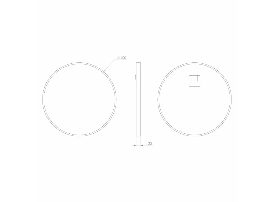 Sapho NOTION SLIM okrúhle zrkadlo v ráme ø 40cm, čierna mat NT400