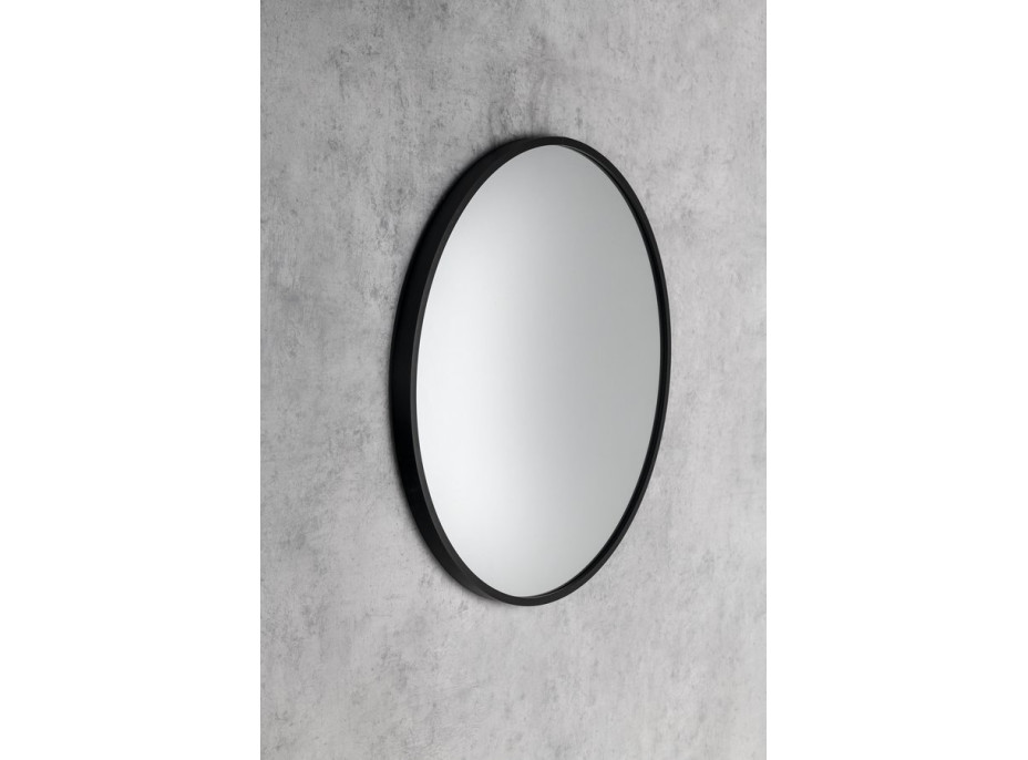 Sapho NOTION SLIM okrúhle zrkadlo v ráme ø 40cm, čierna mat NT400