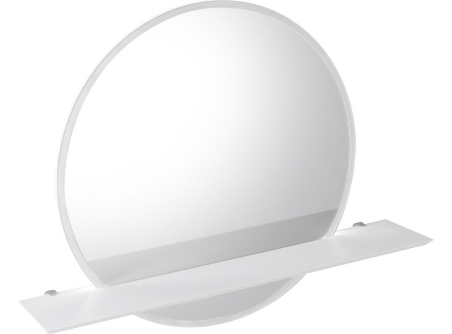 Sapho VISO okrúhle zrkadlo s LED osvetlením a policou ø 80cm, biela mat VS080-01