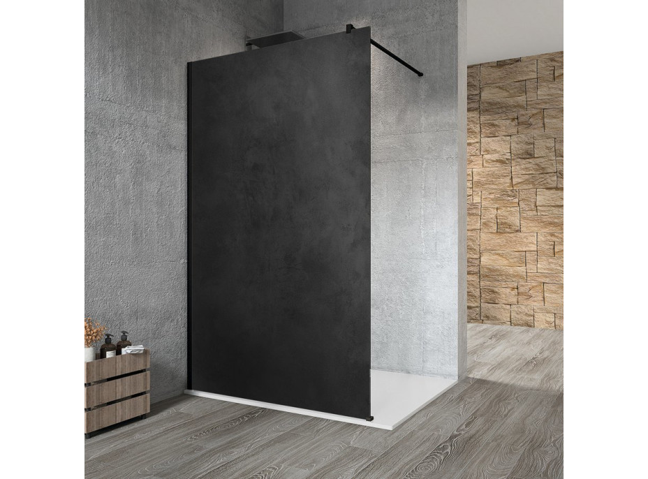 Gelco VARIO BLACK jednodielna sprchová zástena na inštaláciu k stene, doska HPL Kara, 1000 mm GX2610GX1014