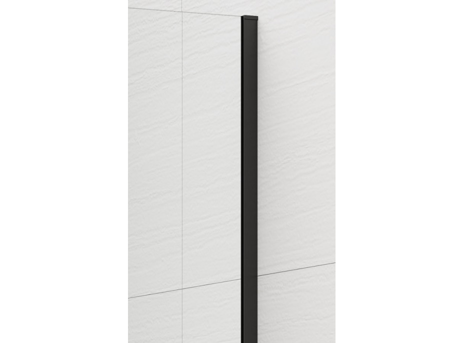 Polysan ESCA BLACK MATT jednodielna sprchová zástena na inštaláciu k stene, sklo číre, 1200 mm ES1012-02