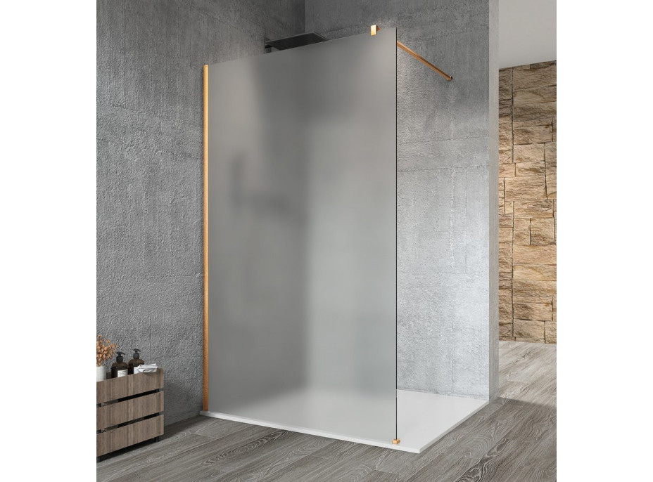 Gelco VARIO GOLD MATT jednodielna sprchová zástena na inštaláciu k stene, matné sklo, 1400 mm GX1414-01
