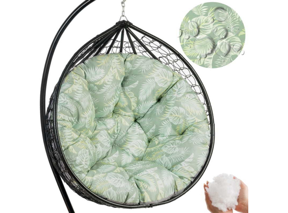 Obojstranný vodeodolný sedací vankúš do závesného kresla 130 cm - Primavera/sivý