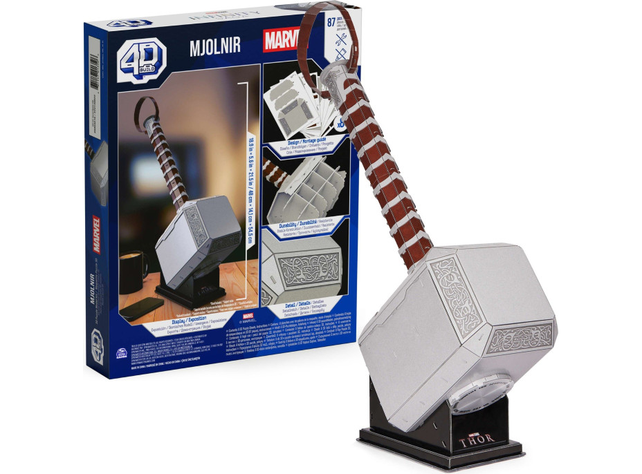 4D BUILD 3D Puzzle Marvel: Tórovo kladivo 87 dielikov