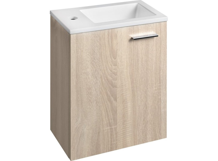 Aqualine ZOJA skrinka s umývadlom z liateho mramoru 40x22 cm, dub platin 51049DP-01