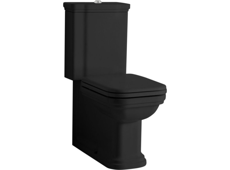 Kerasan WALDORF WC kombi, spodný/zadný odpad, čierna-chróm WCSET25-WALDORF