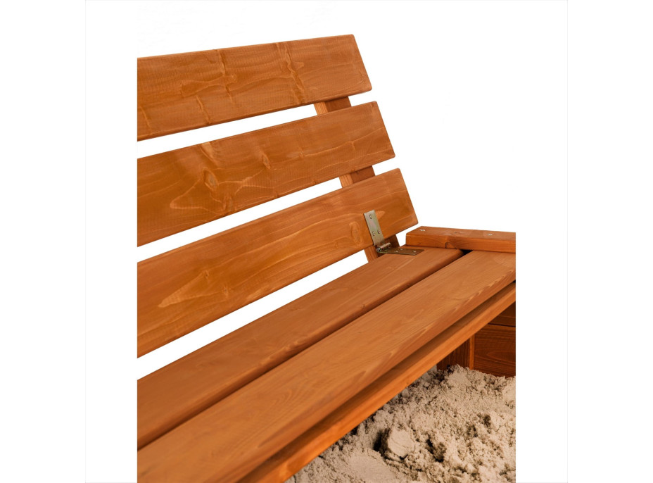 SAND TROPIC Drevené pieskovisko s lavičkami a príslušenstvom 100x100cm (impregnované)