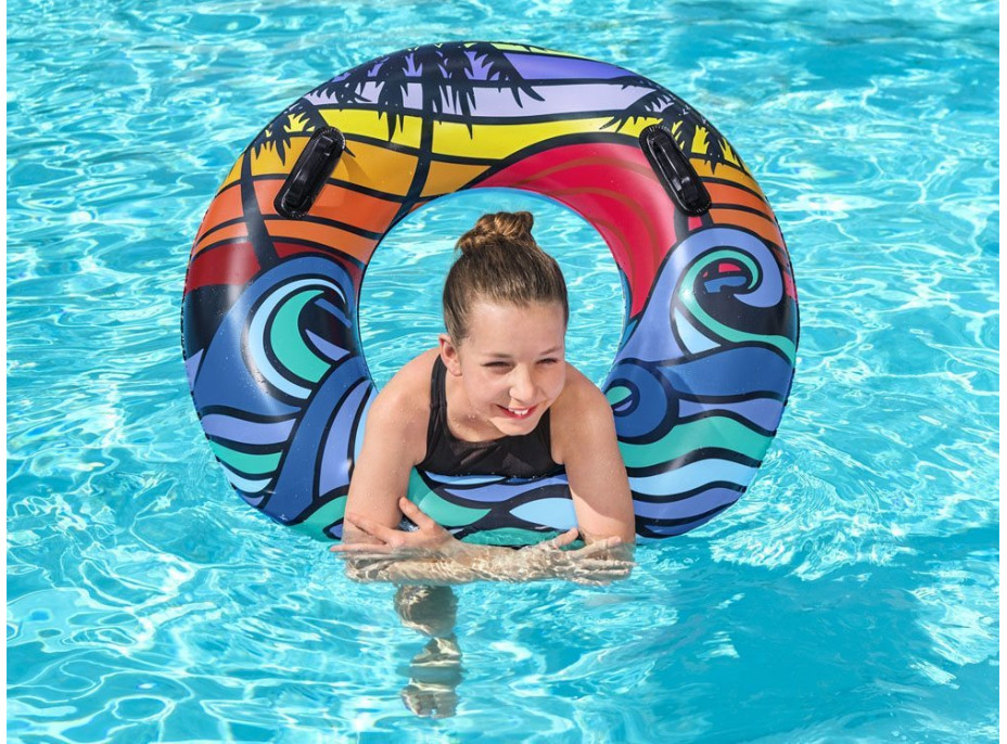 BESTWAY Nafukovací kruh s madlami 91 cm Tropic