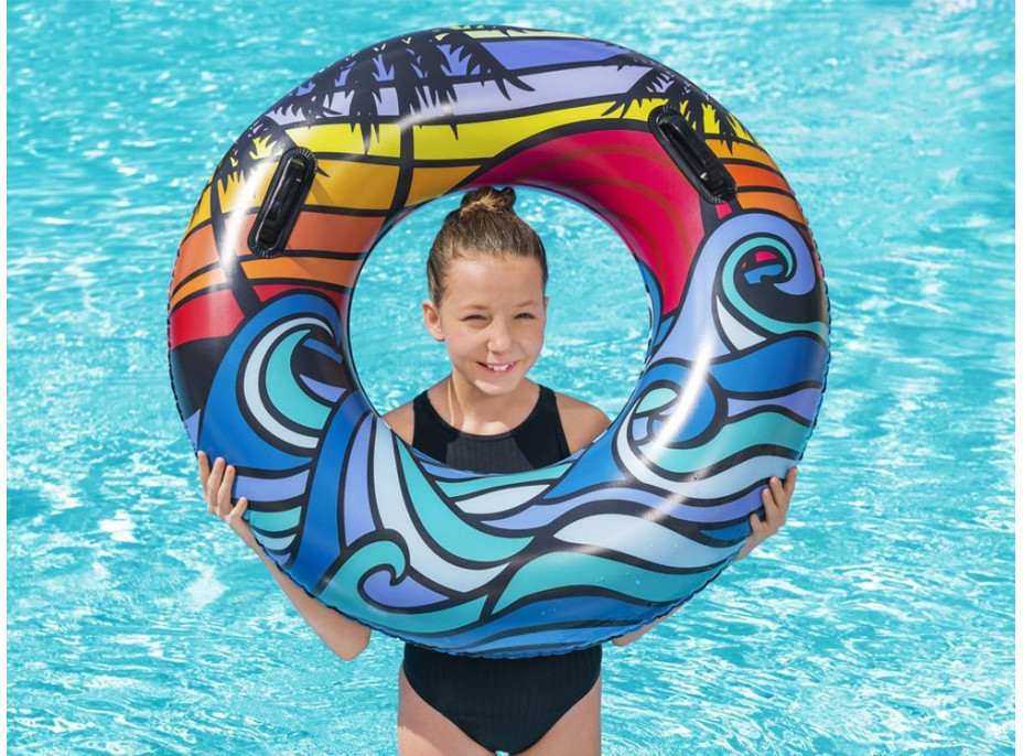 BESTWAY Nafukovací kruh s madlami 91 cm Tropic