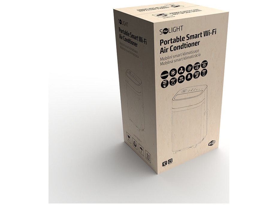 Solight mobilná klimatizácia 12000 BTU, smart WiFi, chladenie, odvlhčovanie, ventilátor