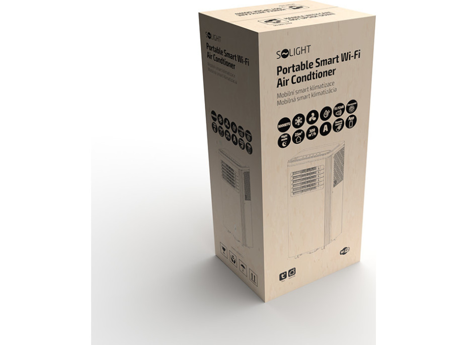 Solight mobilná klimatizácia 9000 BTU, smart WiFi, chladenie, odvlhčovanie, ventilátor