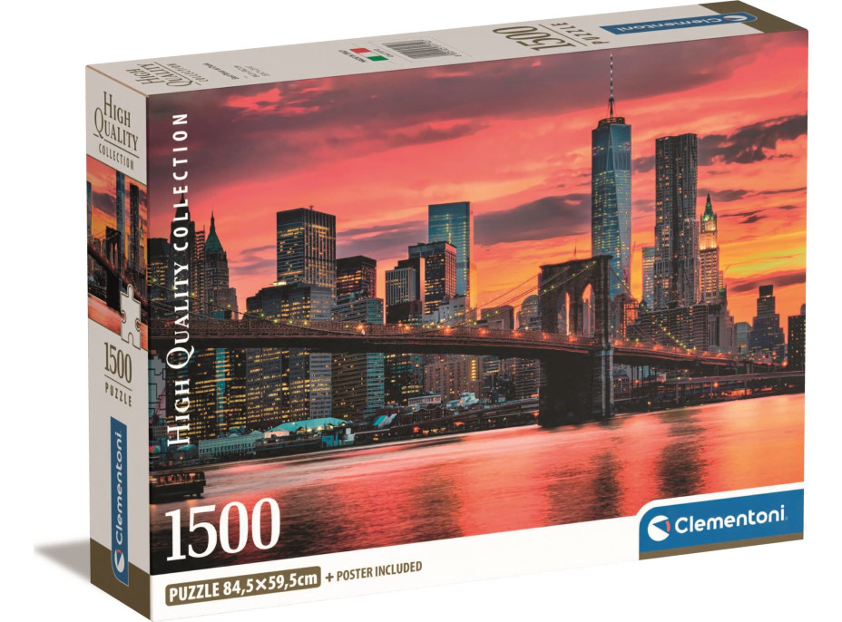 CLEMENTONI Puzzle East River za súmraku 1500 dielikov