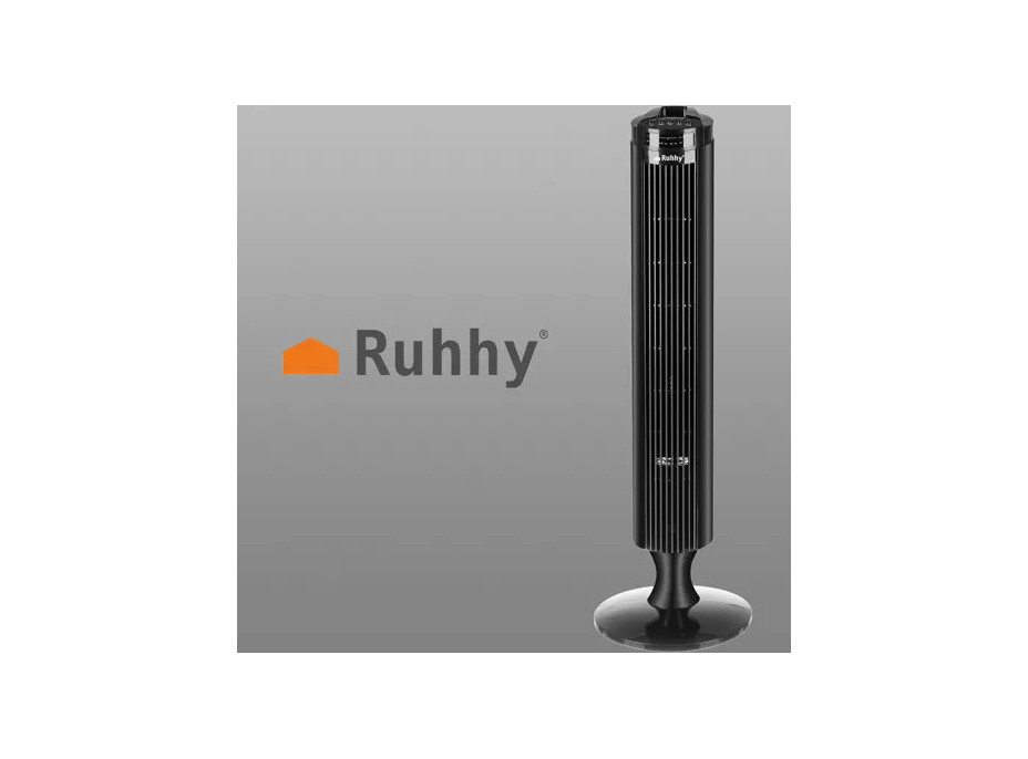 Stĺpový ventilátor s diaľkovým ovládačom Ruhhy - čierny