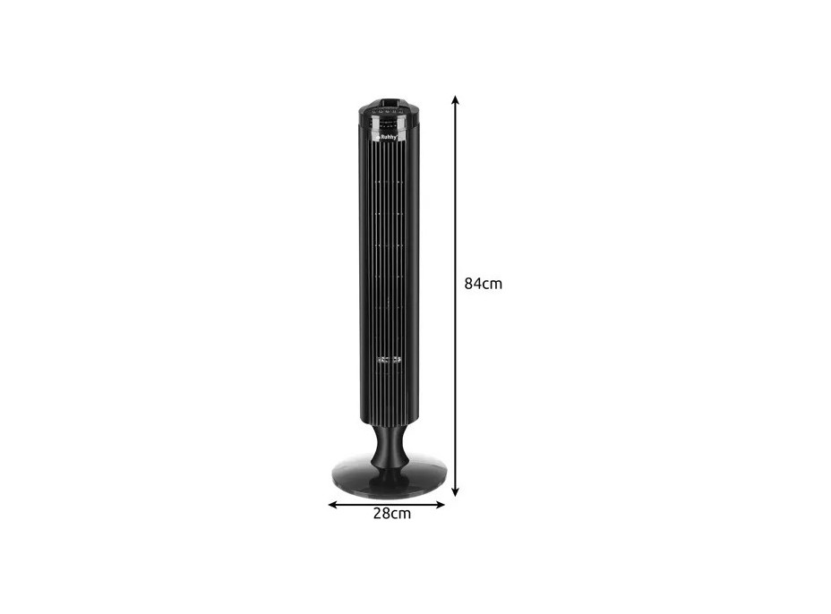Stĺpový ventilátor s diaľkovým ovládačom Ruhhy - čierny