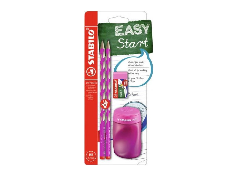 STABILO EASYgraph Školský set pre pravákov ružový