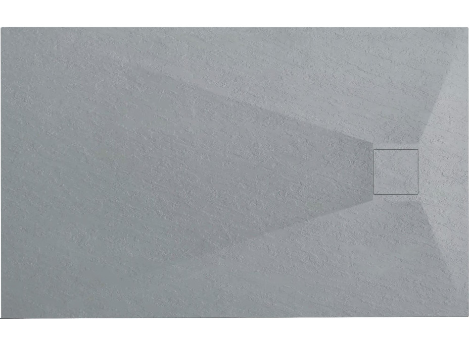 Sprchová SMC vanička REA MAGNUM GREY 80x100 cm - imitácia kameňa - šedá