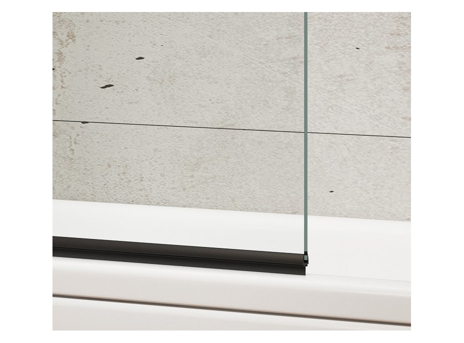 Aqualine WILA vaňová zástena 900x1400 mm skladacia, čierna, číre sklo AQ5742B