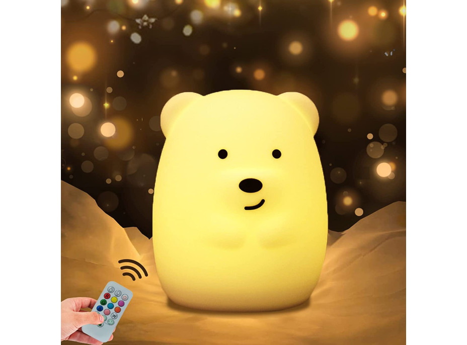 Nočná LED lampička s diaľkovým ovládačom MACKO