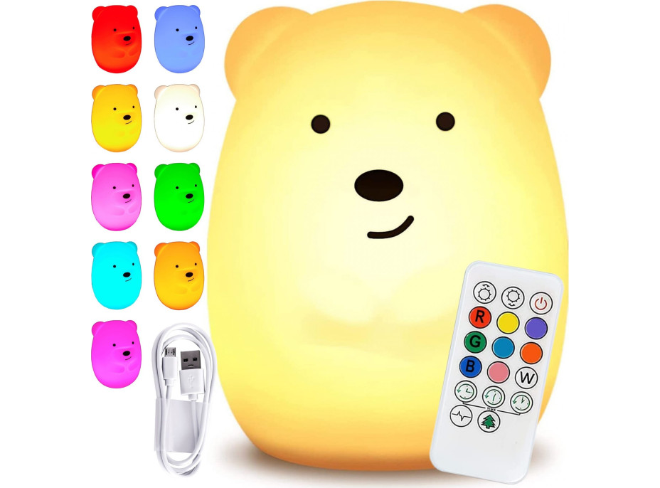Nočná LED lampička s diaľkovým ovládačom MACKO