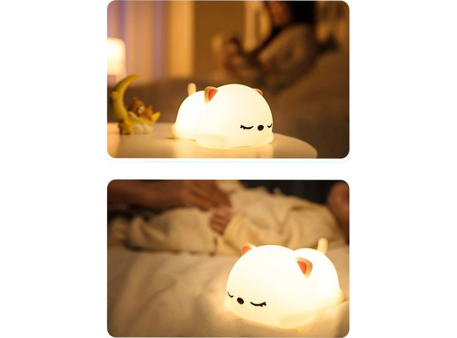 Nočná LED lampička - MAČIČKA