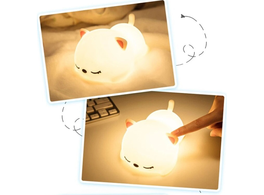 Nočná LED lampička - MAČIČKA