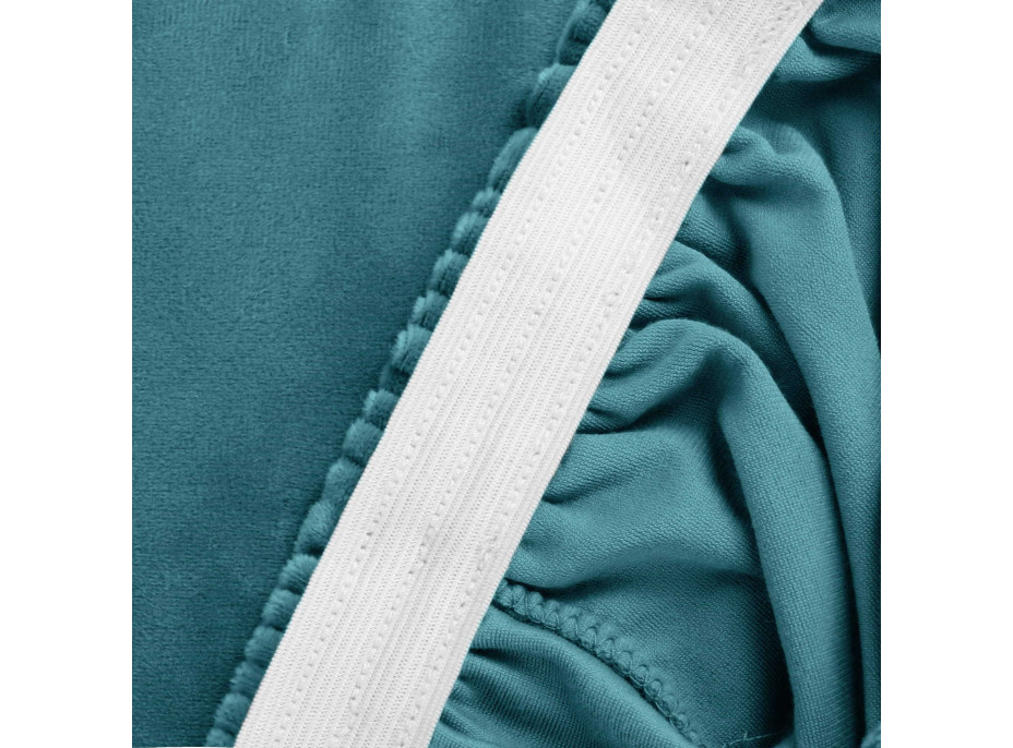Poťah na jedálenskú stoličku SMART PROTECT Velvet - tyrkysový