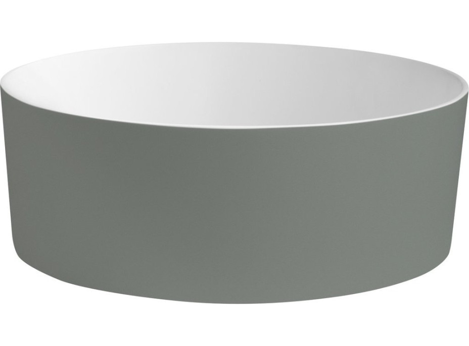 THIN umývadlo na dosku, Rockstone, Ø 38 cm, verde/biela mat WN548-44