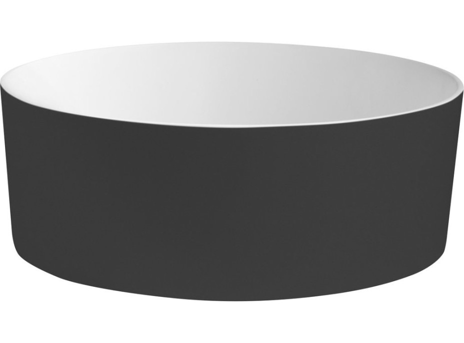 THIN umývadlo na dosku, Rockstone, Ø 38 cm, carina/biela mat WN548-41