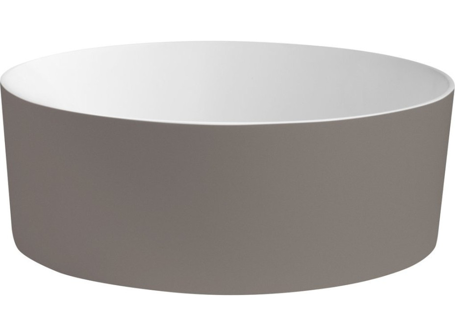 THIN umývadlo na dosku, Rockstone, Ø 38 cm, agila/biela mat WN548-43